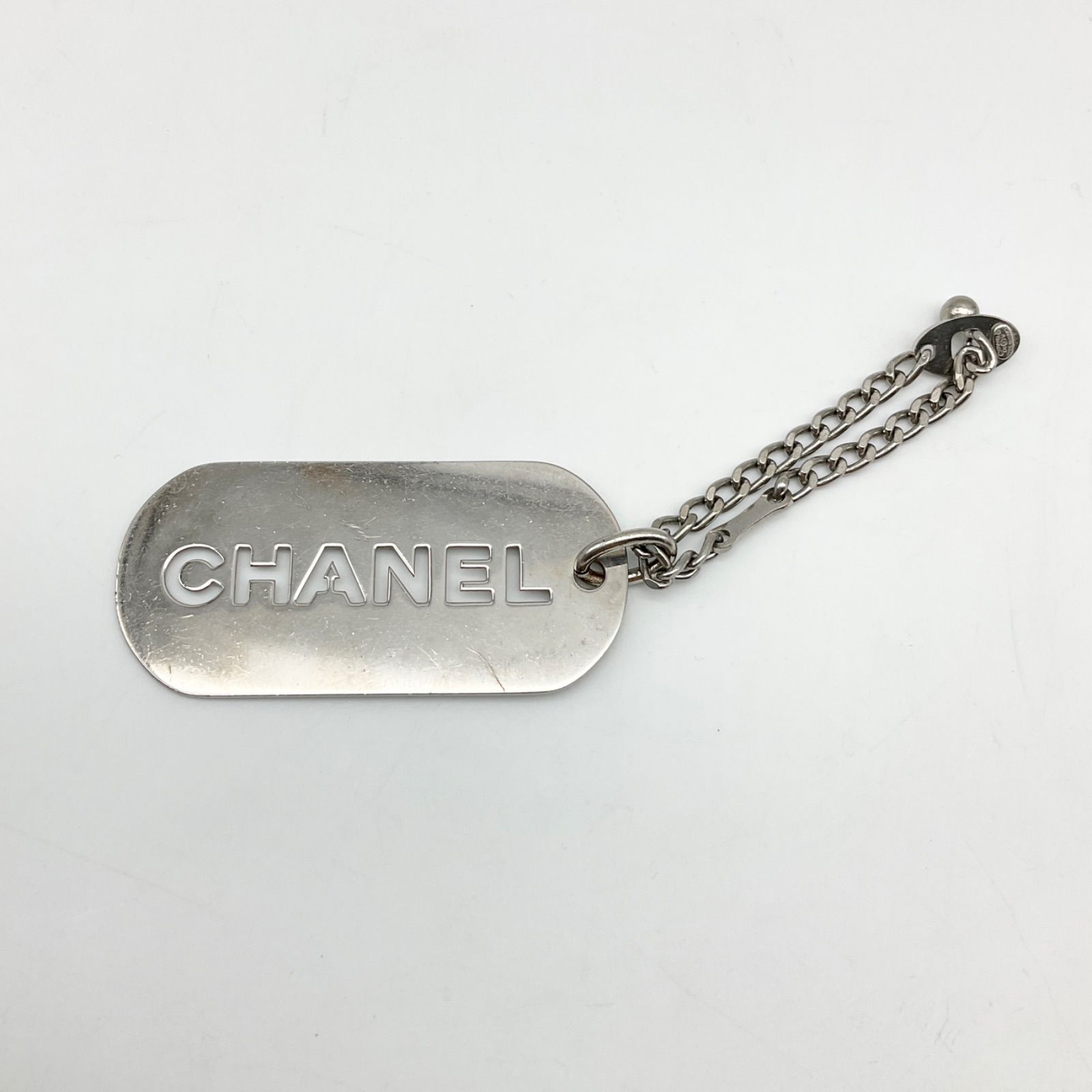○CHANEL シャネル ロゴプレート ドッグタグ キーホルダー キー