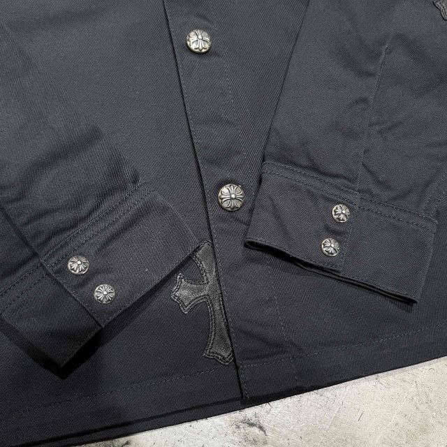 CHROME HEARTS Y NOT WORK DOG CROSS PATCH L/S SHIRT SIZE-L クロム