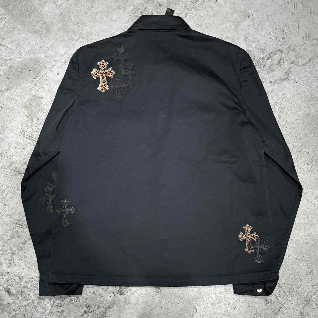 CHROME HEARTS Y NOT WORK DOG CROSS PATCH L/S SHIRT SIZE-L クロム