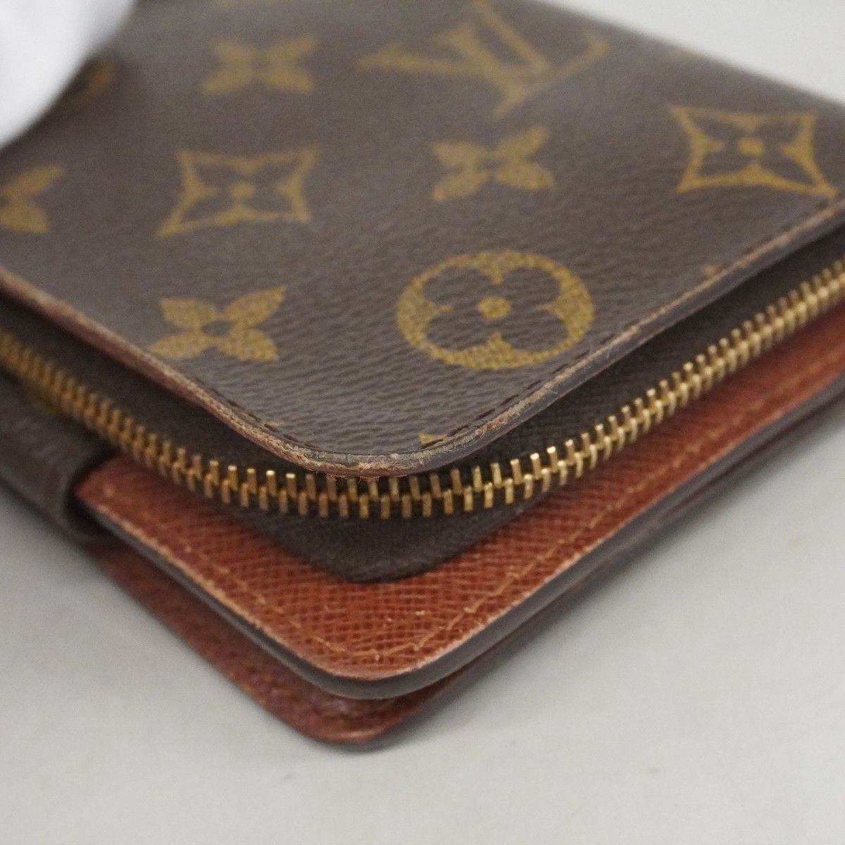 【6dc3296】ルイヴィトン 財布 モノグラム コンパクトジップ M61667 ブラウン【中古】レディース LOUIS VUITTON - 【6dc3296】ルイヴィトン 財布 モノグラム コンパクト