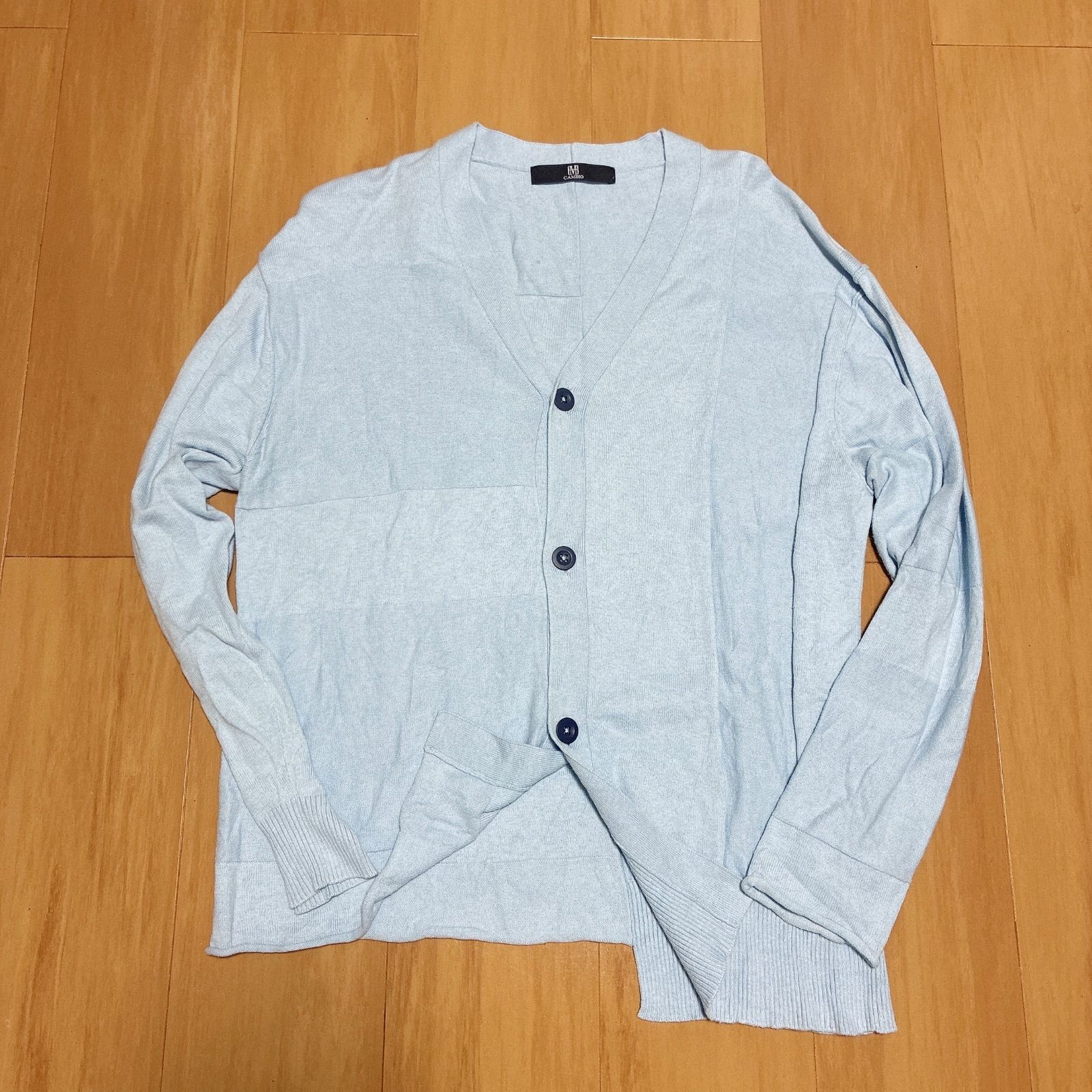 CAMBIO カンビオ カシミヤ混 アシンメトリーパッチワークカーディガン 