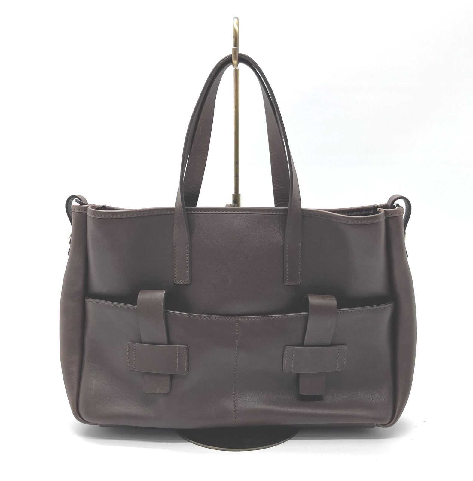 MAURO GOVERNAN レザー トートバッグ 盛岡79-0176] MAURO GOVERNA マウロゴヴェルナ レザー トートバッグ
