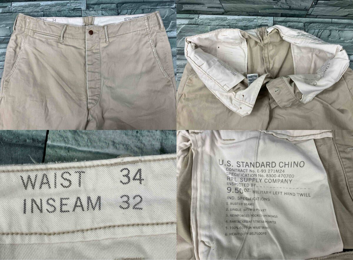 RRL チノパン　34✖️32 RRL RALPH LAUREN/綿パン/チノパン/BGE/ウエスト34/ダブルアールエル