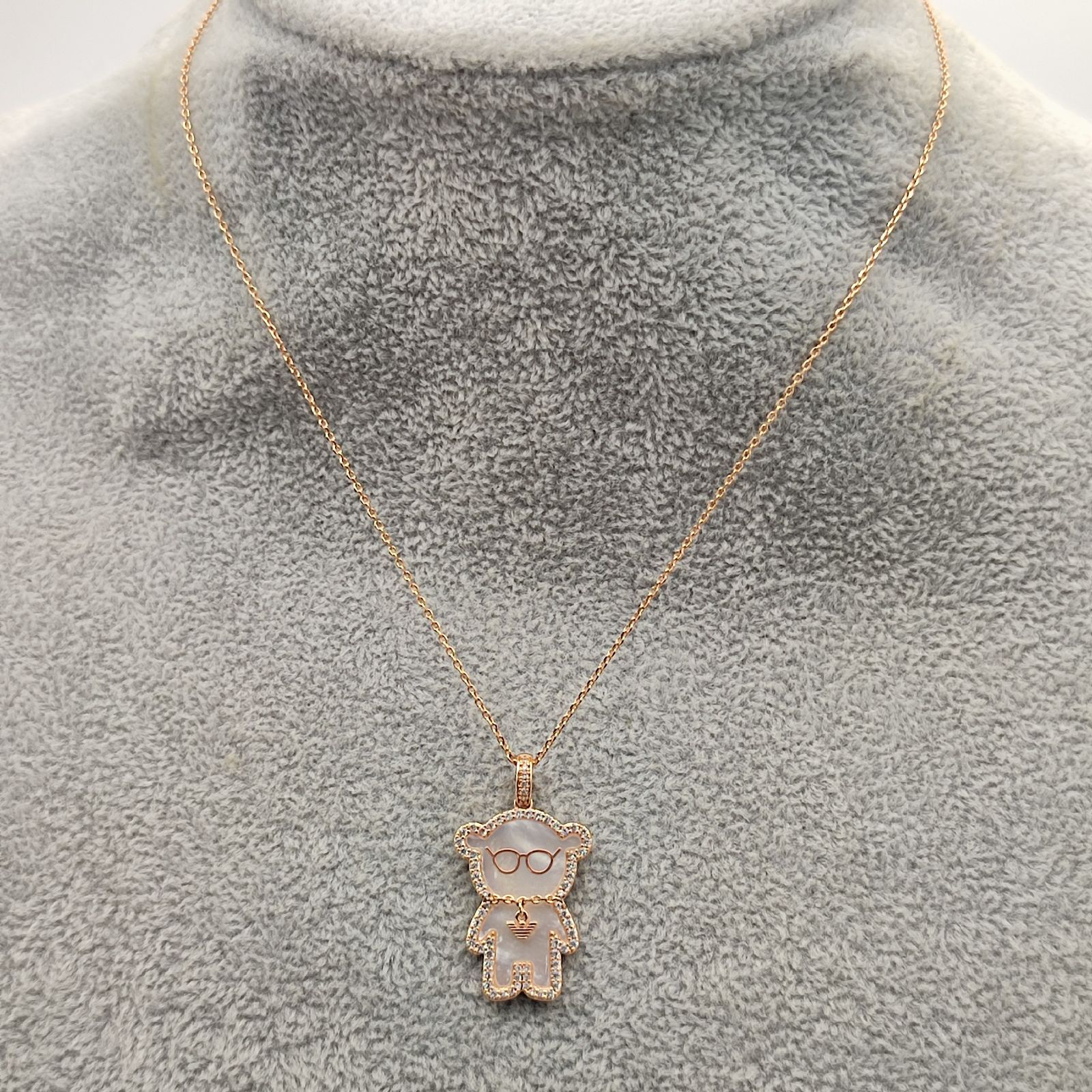 美品】EMPORIO ARMANI エンポリオ アルマーニ ベアネックレス ローズ 