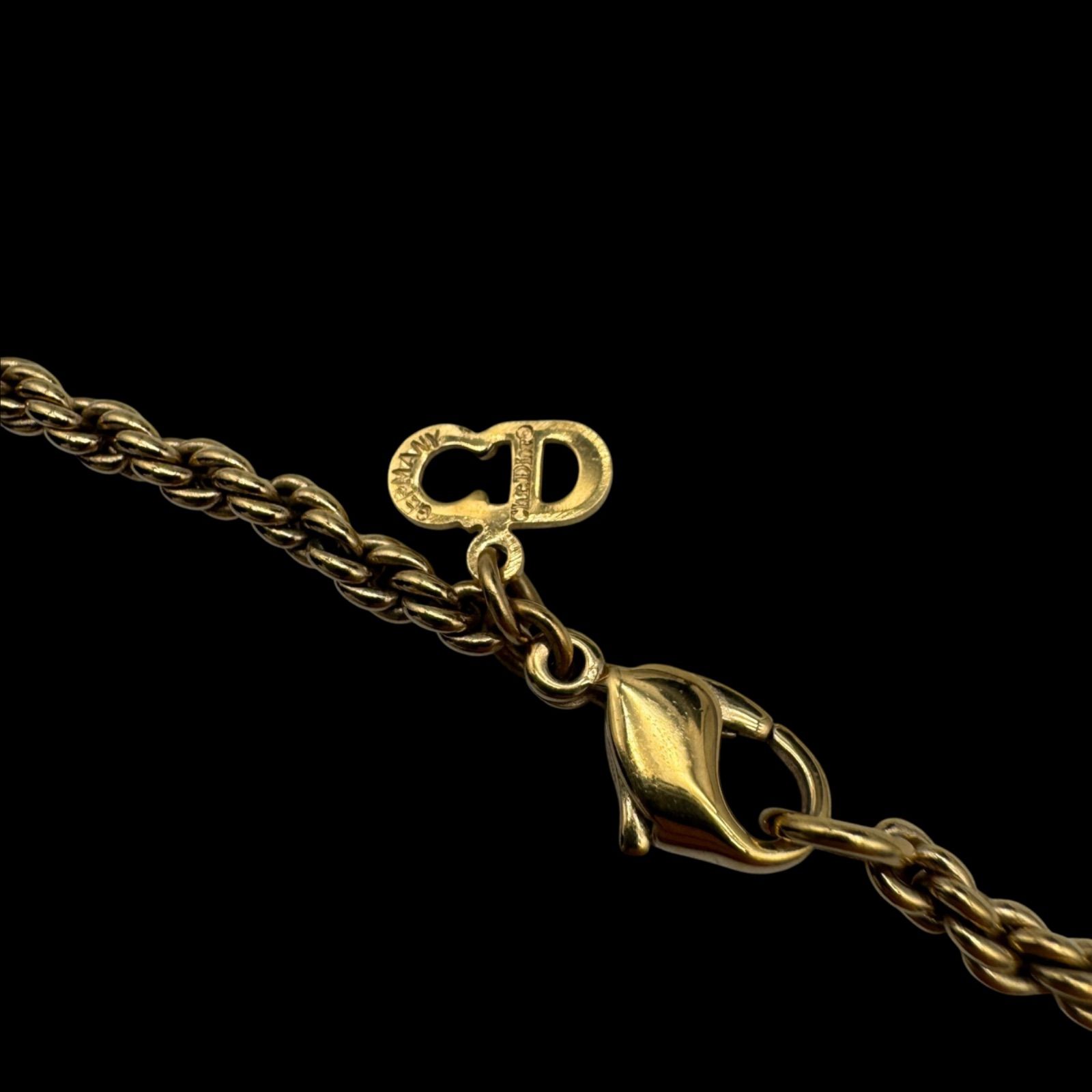 希少 美品 Christian Dior クリスチャンディオール 大ぶり ライン