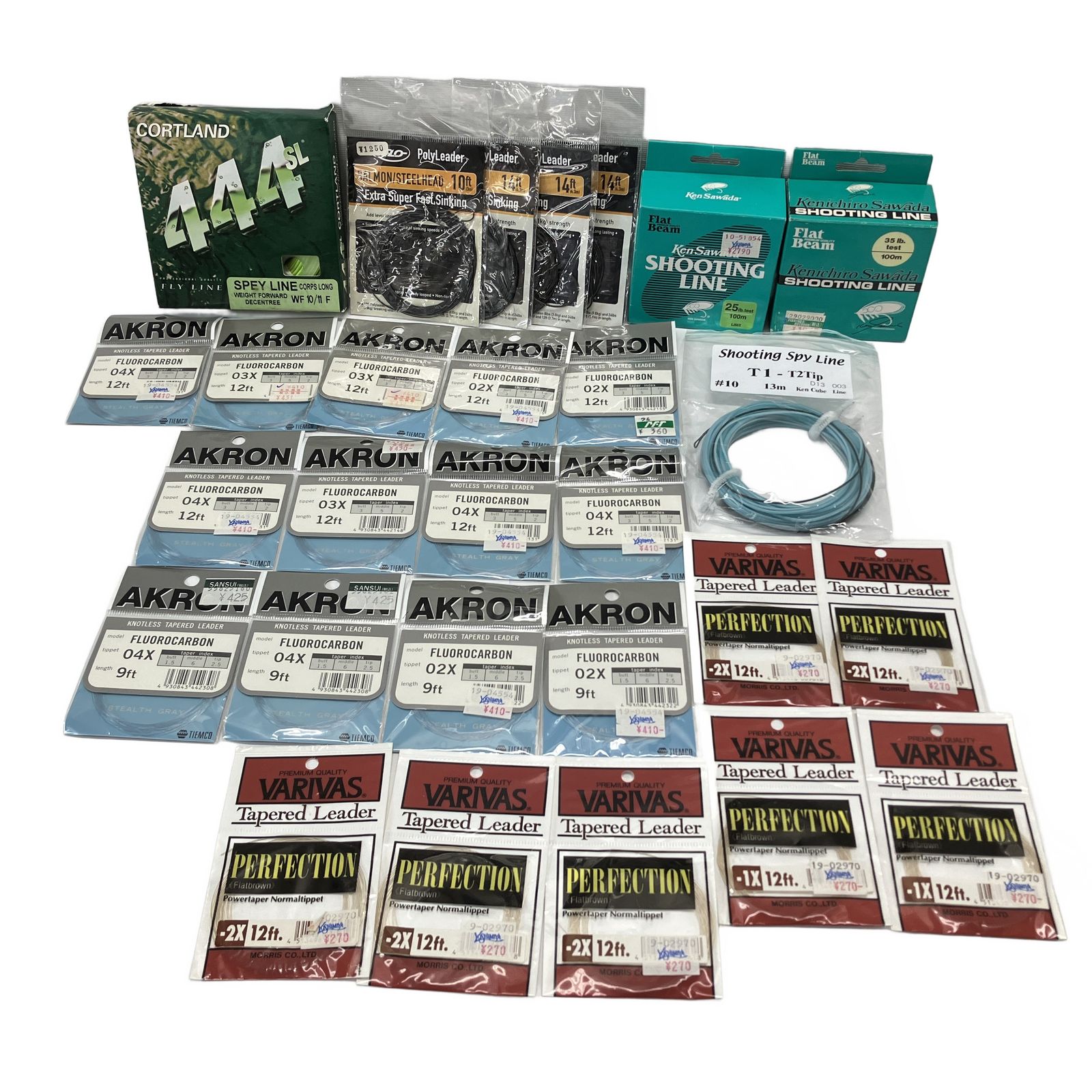 AKRON FLUOROCARBON/VARIVAS Tapered Leader /PolyLeader SALMONなど ライン 計28点 フライフィッシング ジャンク W11178901