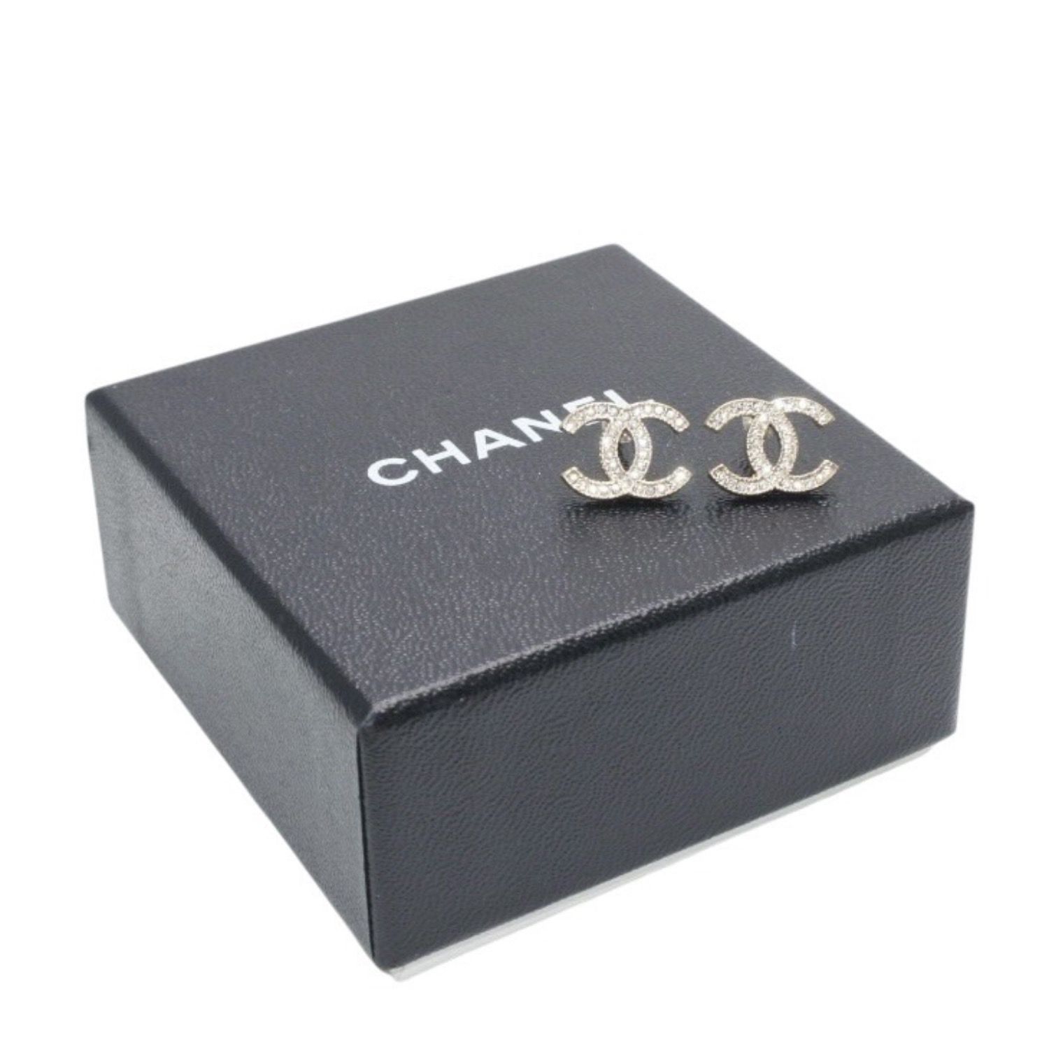 極美品 CHANEL シャネル ピアス ココマーク ラインストーン A13C