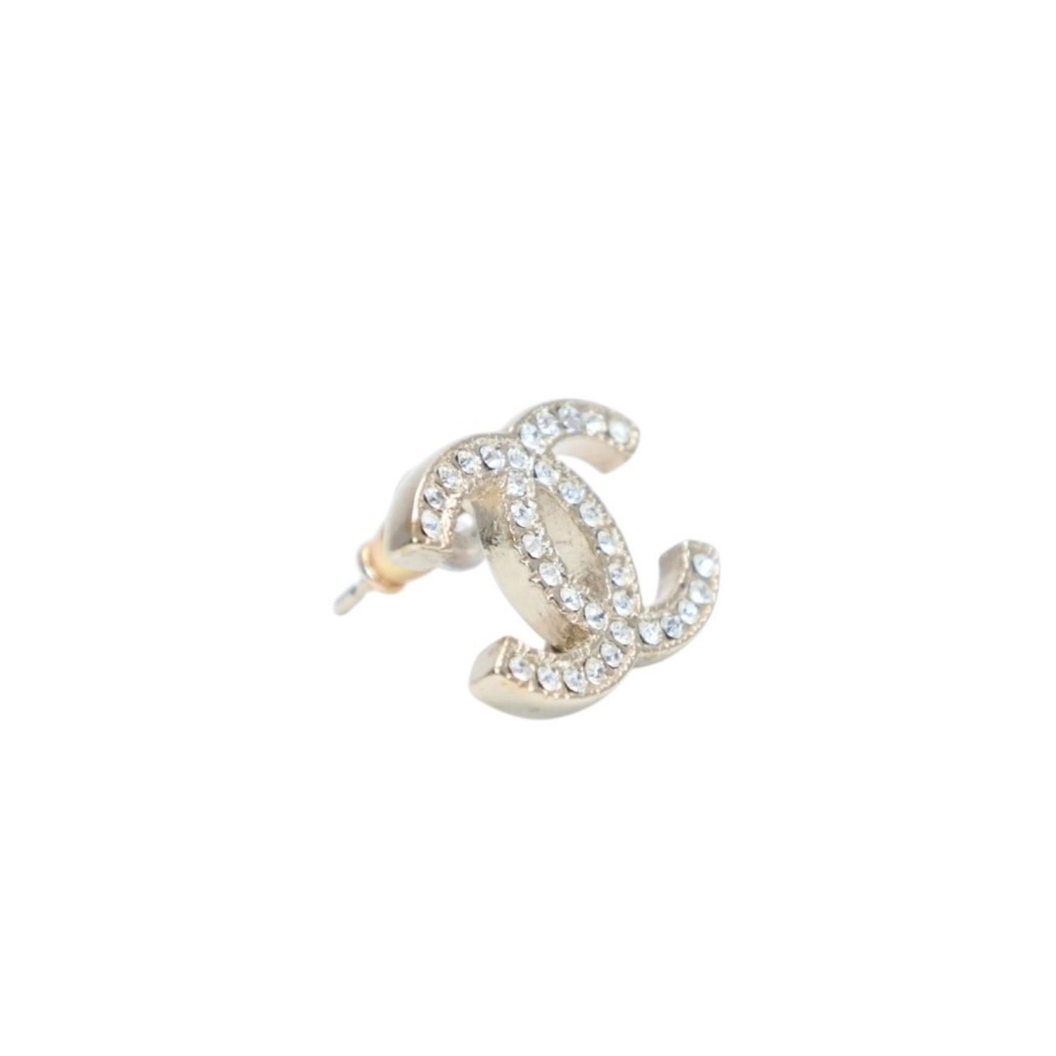 極美品 CHANEL シャネル ピアス ココマーク ラインストーン A13C