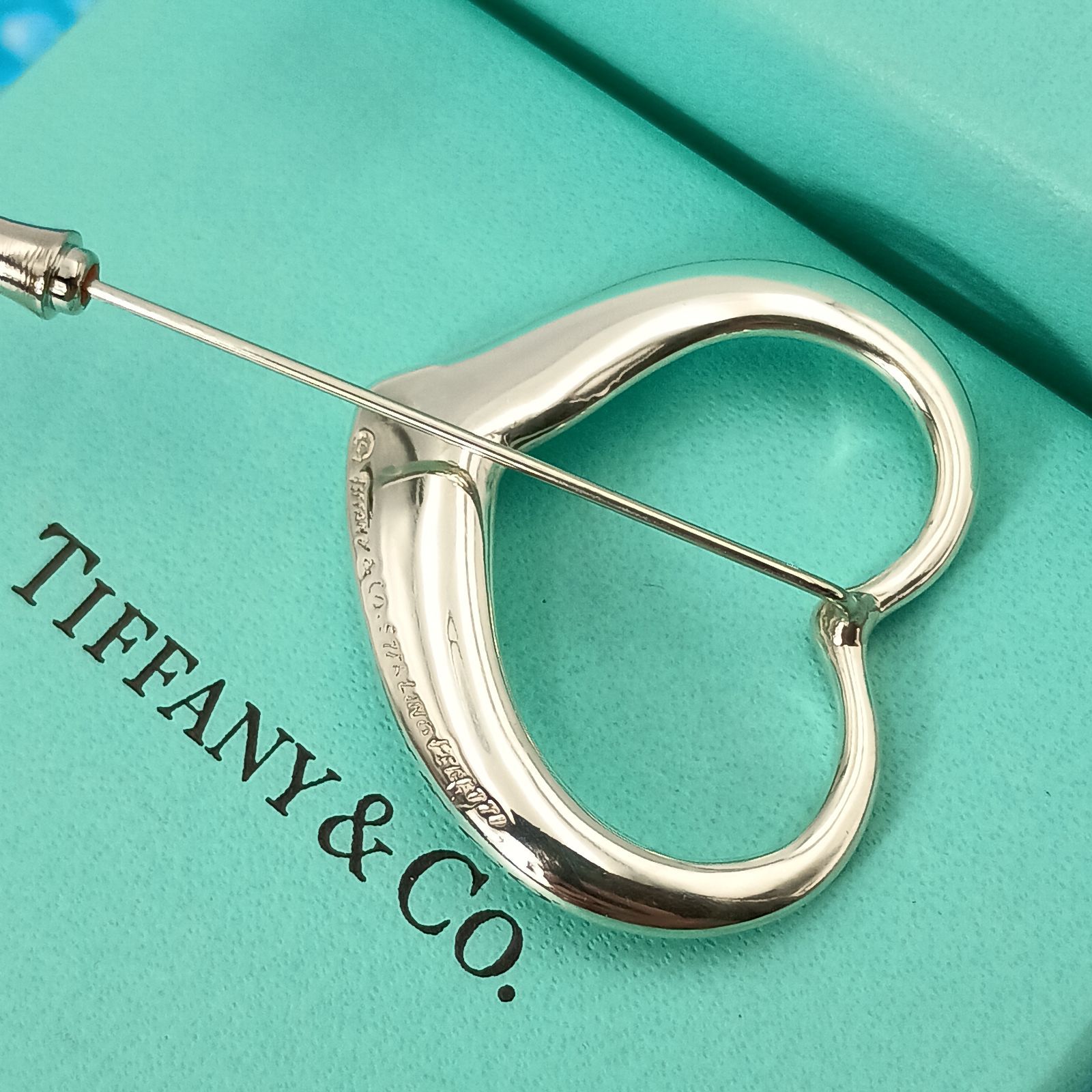 TIFFANY&Co. ティファニー オープンハート ピンブローチ レディース