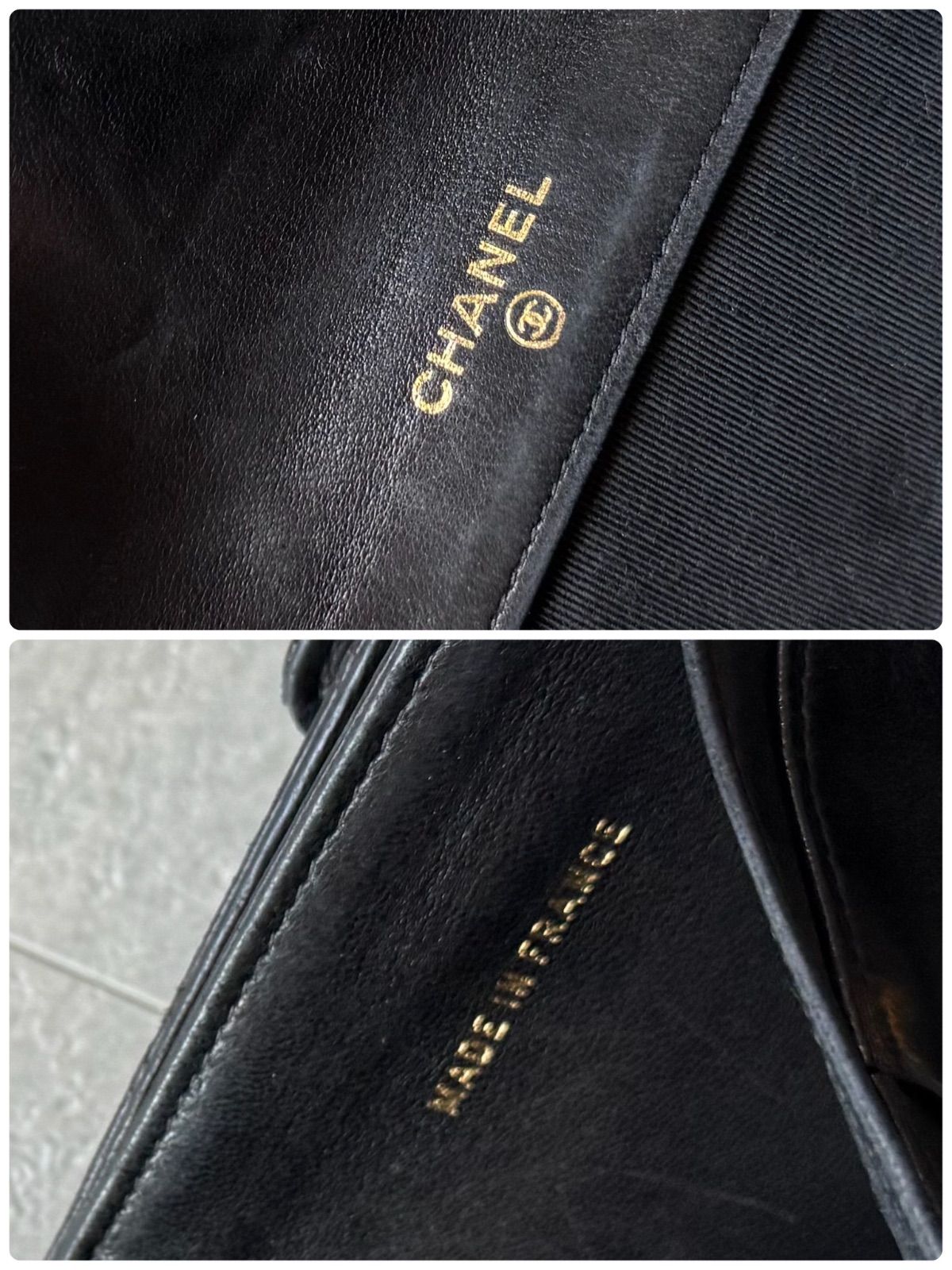 CHANEL シャネル ビコローレ 二つ折り財布 レザー Wホック ブラック 黒