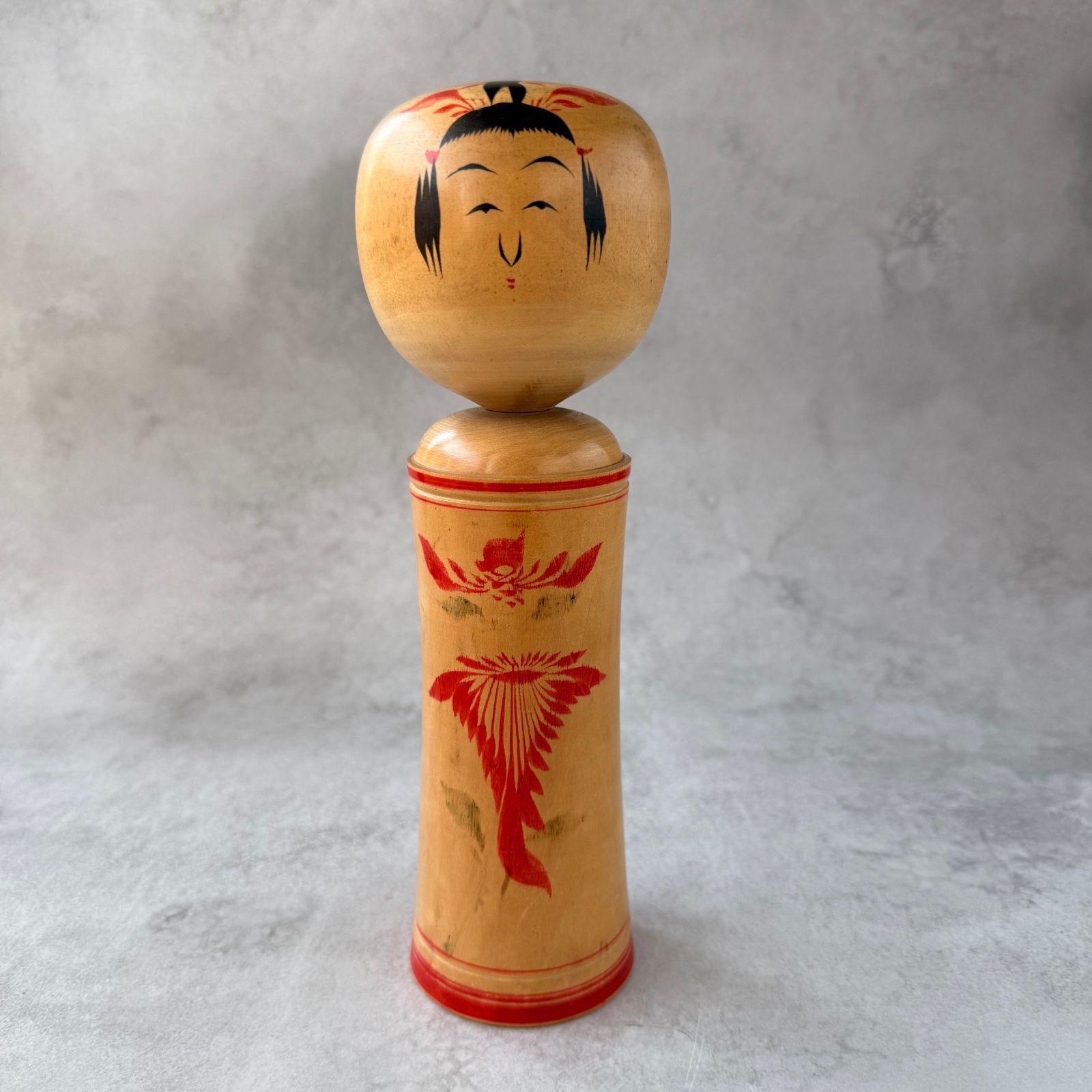 【名工 櫻井昭二 作】伝統こけし 鳴子系 25cm 1970年代 昭和レトロ 署名入 (Vintage Naruko Kokeshi Doll by Master Shoji Sakurai 10