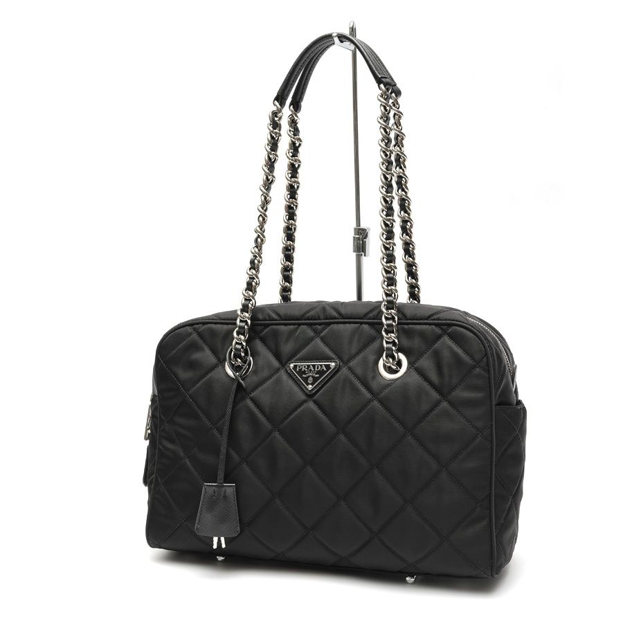 オ*士様 プラダ キルティングチェーンショルダー　ボストン 1BB903 ネロ プラダ / PRADA キルティング チェーンショルダー / ボストンバッグ