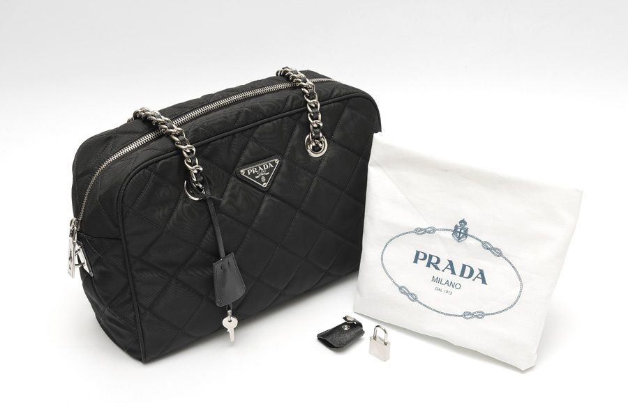 オ*士様 プラダ キルティングチェーンショルダー　ボストン 1BB903 ネロ プラダ / PRADA キルティング チェーンショルダー / ボストンバッグ