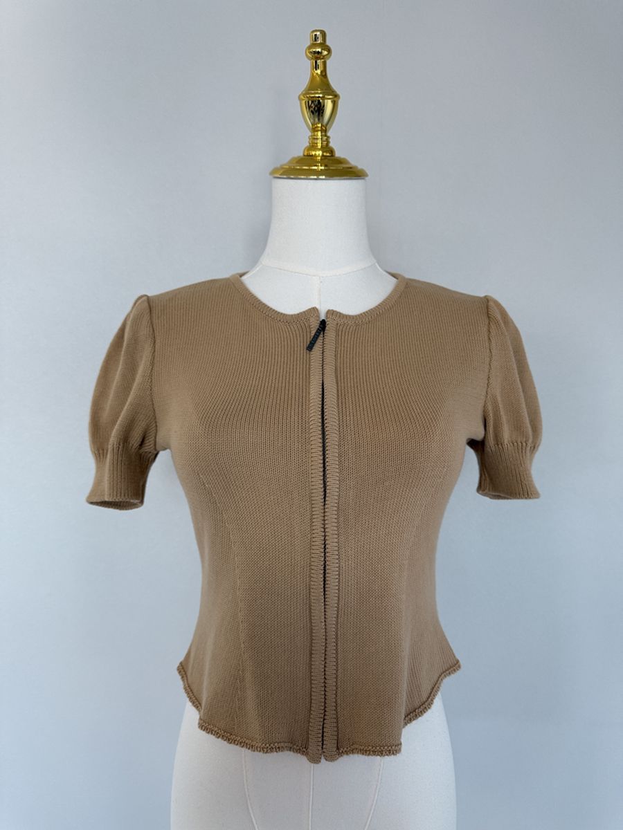 フォクシーニューヨーク  ネック　ニット40(MーL)  クリーム　ベージュ系 極美品】FOXEY BOUTIQUE / フォクシーブティック40 ベージュ系