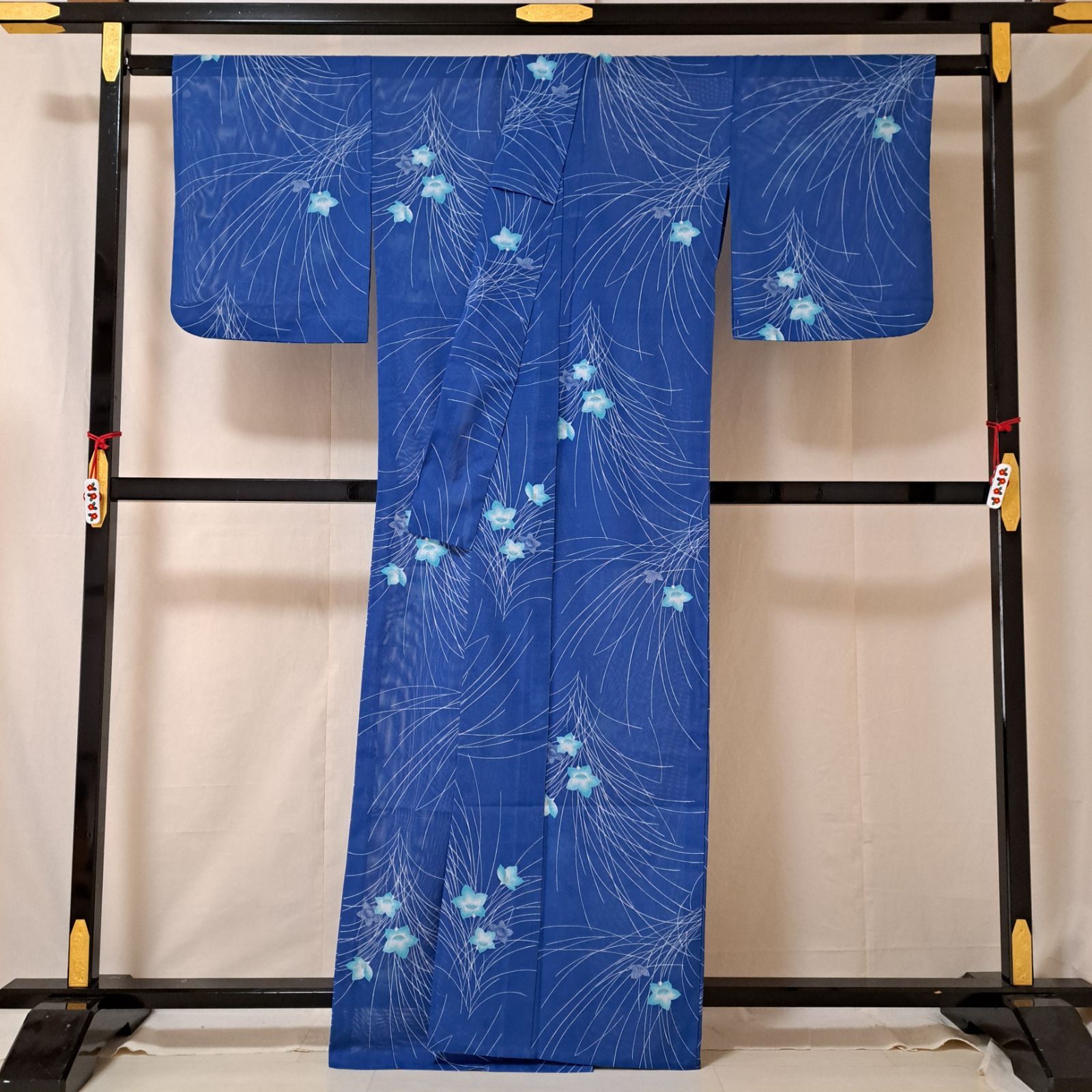 洗える夏着物・絽・小紋】裄66.5 身丈164 袖48.5 化繊 夏物 盛夏