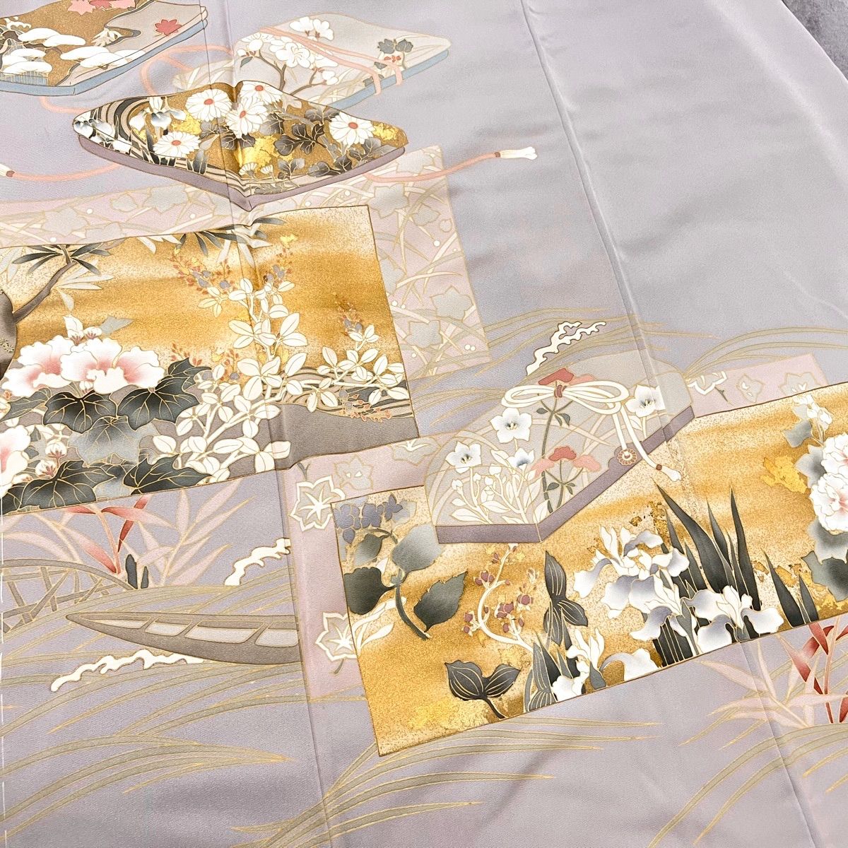 未使用品 縫い紋 金彩加工 正絹 色留袖 K1323 - メルカリ