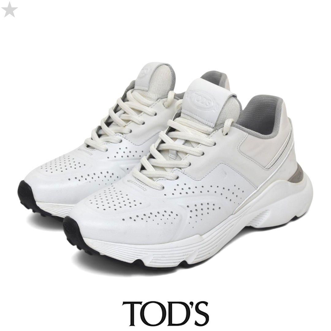 美品✨TOD'Sトッズ ダッドスニーカー　37,5 ホワイト 美品♪トッズ 定価9.5万 Tタイムレス 厚底 レディーススニーカー 37(約