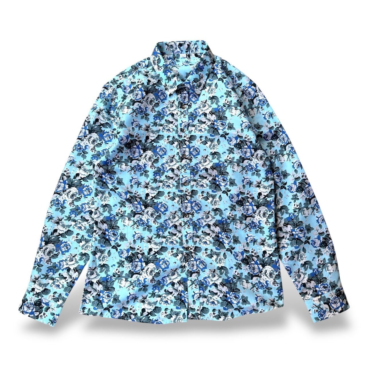 RETRO COLOR FLORAL PATTERN L/S SHIRT / レトロ 花 総柄 カラー 
