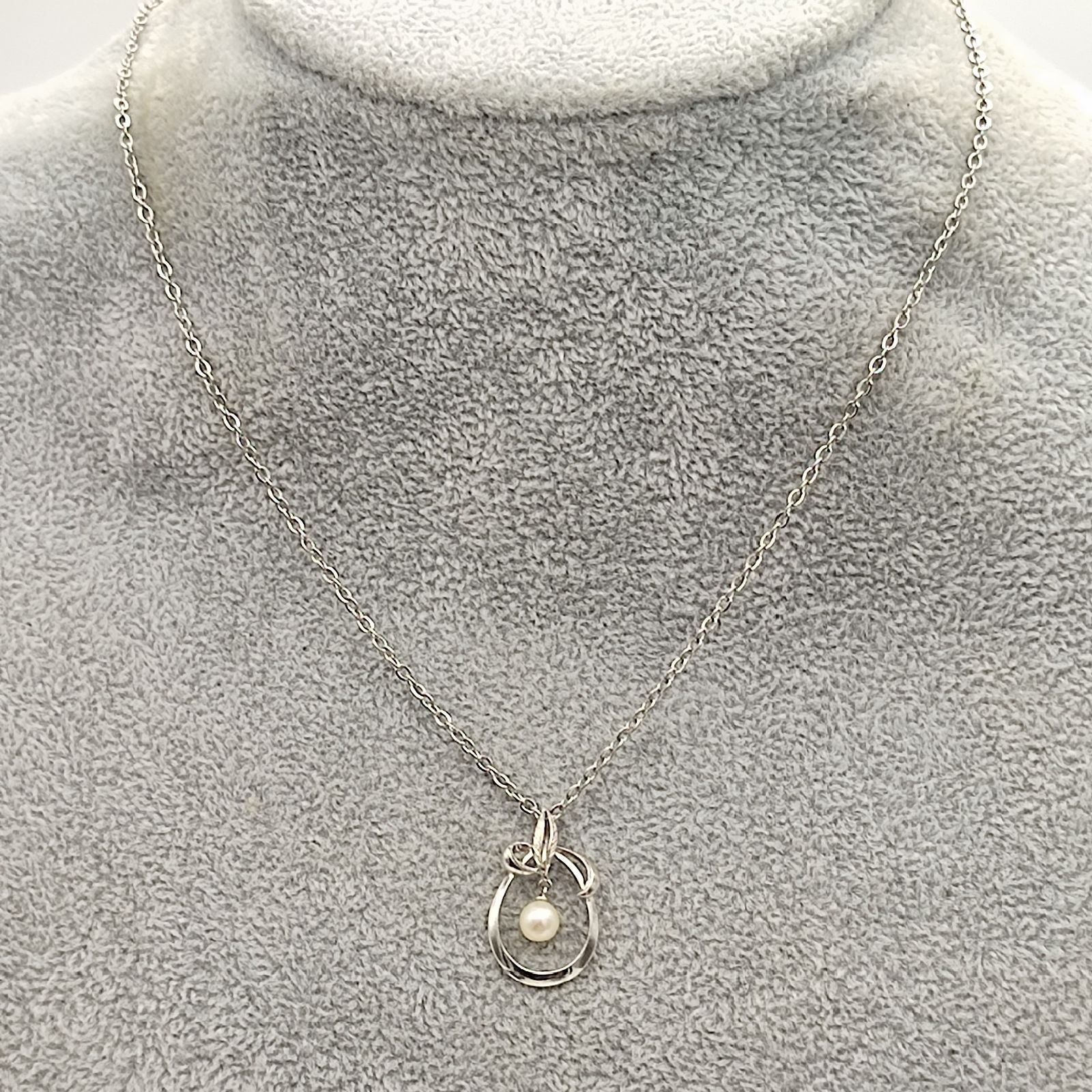 美品】MIKIMOTO ミキモト パールデザインネックレス 本真珠 SILVER 