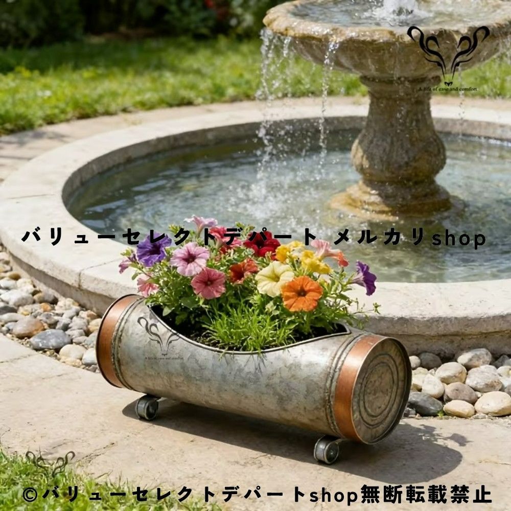 植木鉢 ロングバケツ ヴィンテージ アイアン フラワーポット おしゃれ ガーデン雑貨 鉄製プランター 屋外 室内対応 バルコニー 庭 玄関 ディスプレイ フロアスタンド 花器 ナチュラル インダストリアル インテリア雑貨 ガーデニング用品 ギフト