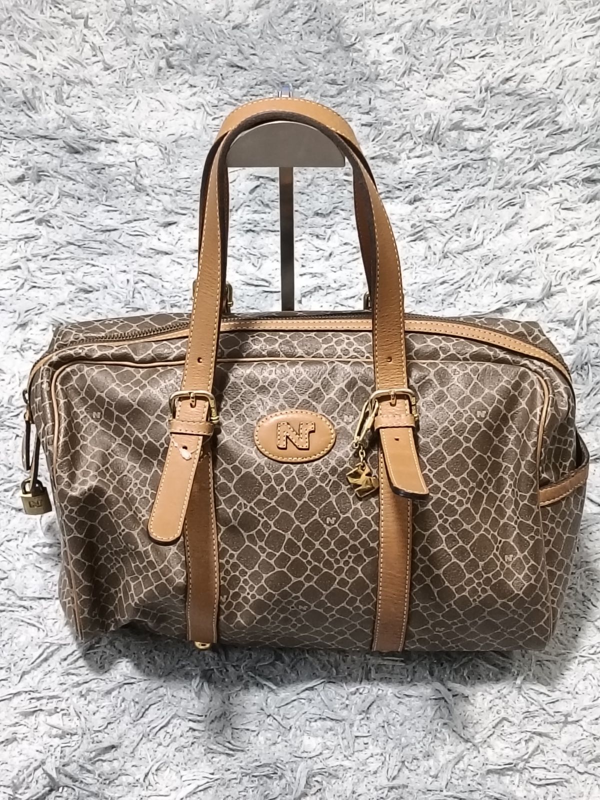 美品 NINA RICCI ニナリッチ レザー ボストン バッグ 茶