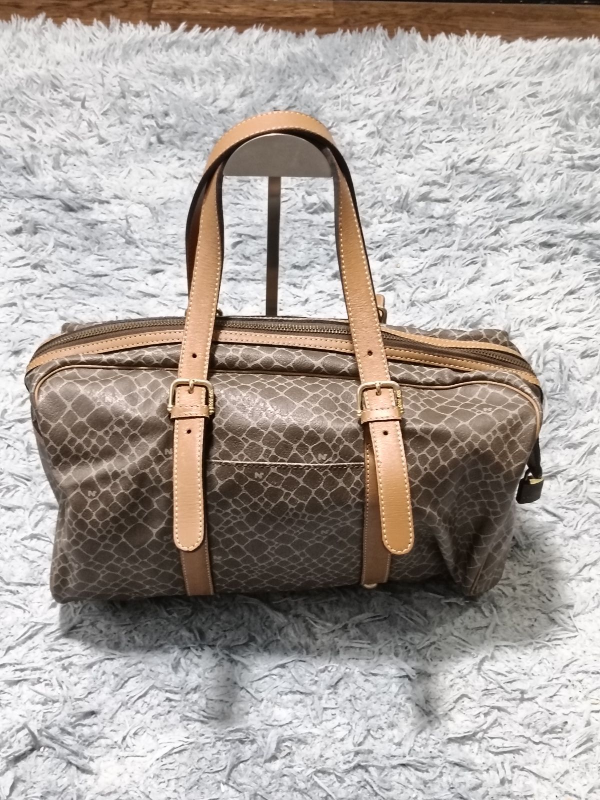 美品 NINA RICCI ニナリッチ レザー ボストン バッグ 茶