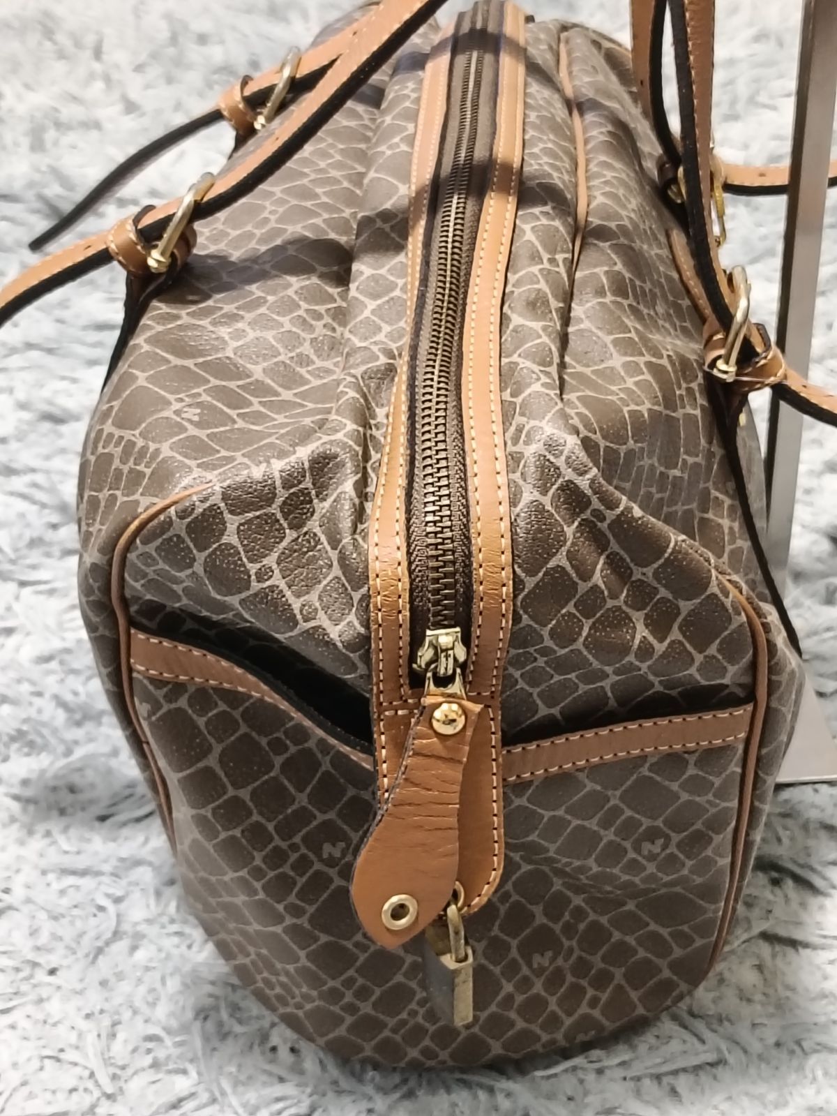 美品 NINA RICCI ニナリッチ レザー ボストン バッグ 茶