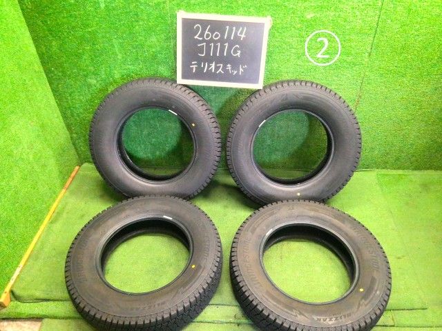 【中古】スタッドレス 15インチ 25年製 ブリヂストンDM-V3 175/80R15 4本セット テリオスキッド外し ABA-J111G 自社品番260114 X06