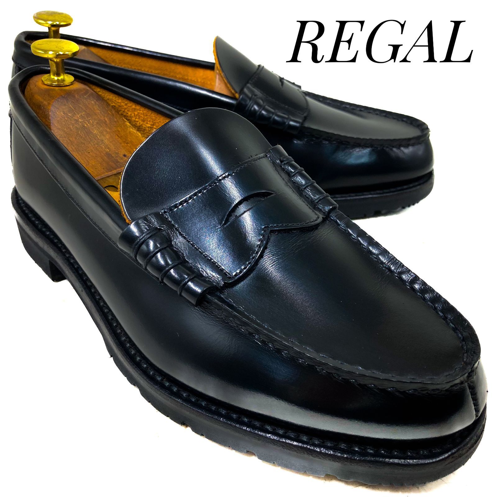 REGAL リーガル コインローファー ビーフロール 2177 黒 ブラック 24cm 