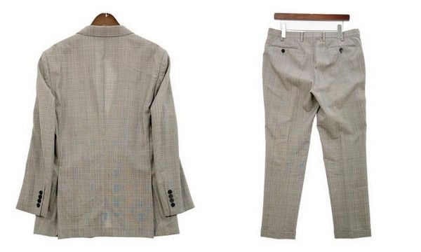 美品　バーバリーブラックレーベル　スーツ　セットアップ　グレー　チェック　36R Burberry Black Label バーバリーブラックレーベル スーツ