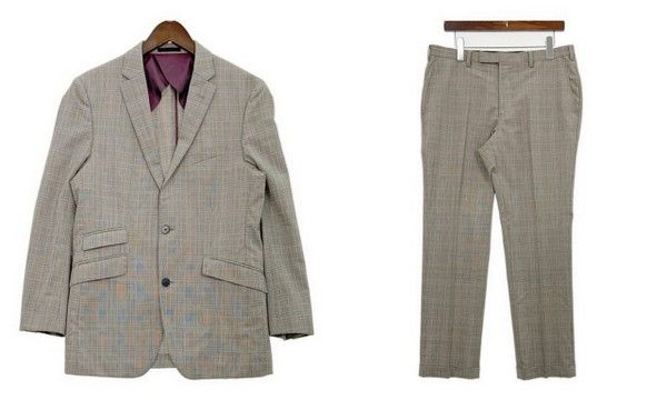 [シン］美品 BURBERRY LABEL スーツ グレー チェック L Burberry Black Label バーバリーブラックレーベル スーツ