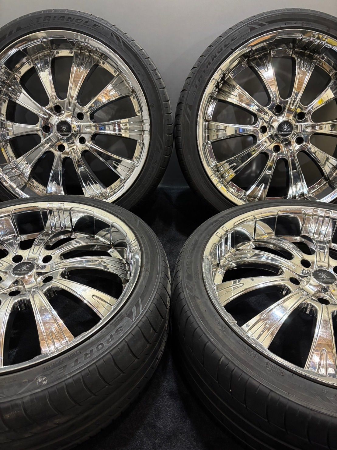 ★295/35R24 TRIANGLE/SPORTEX TSH11 20年製 Black Diamond 24インチ 9.5J +50 150 5H 夏タイヤ 4本 ランクル 100 200 シグナス (1-M58)