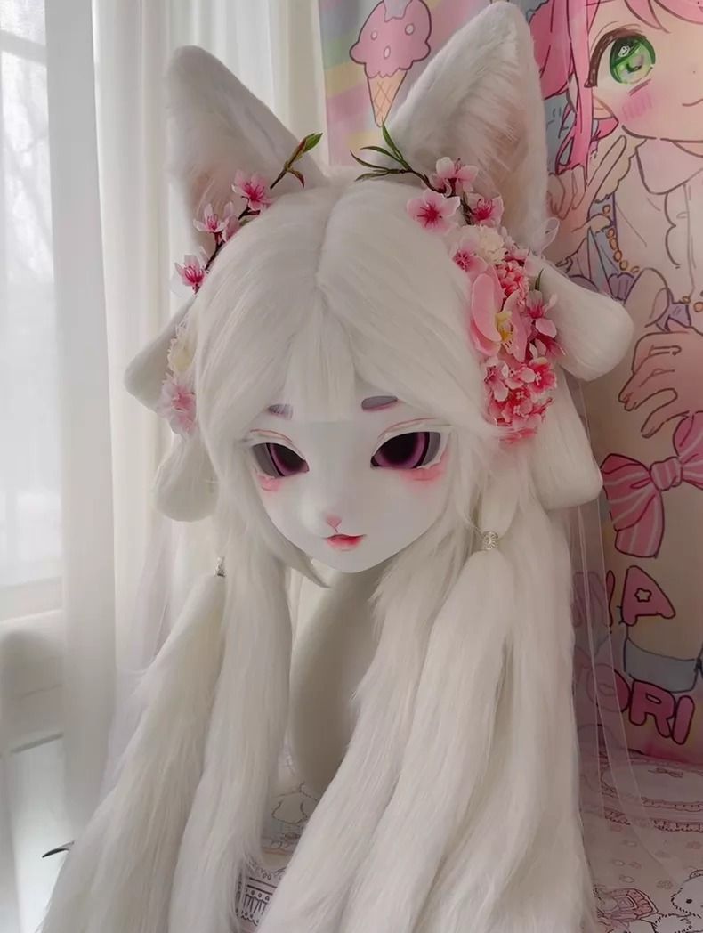 着ぐるみヘッド kigurumi NO.228 キツネ 白 ファースーツ 全頭ヘッド