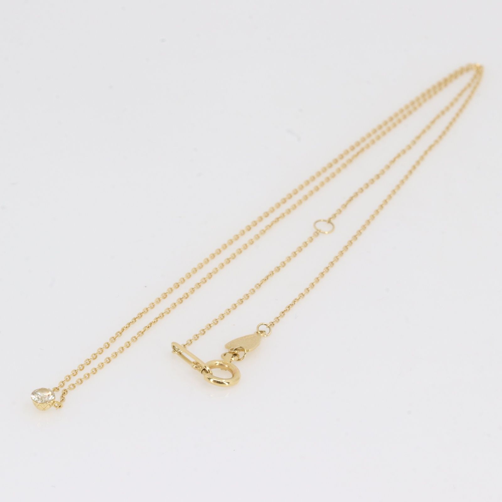 ITJPR7Y8QA6U agete アガット K18 一粒 ダイヤネックレス 0.1ct 0.86g 