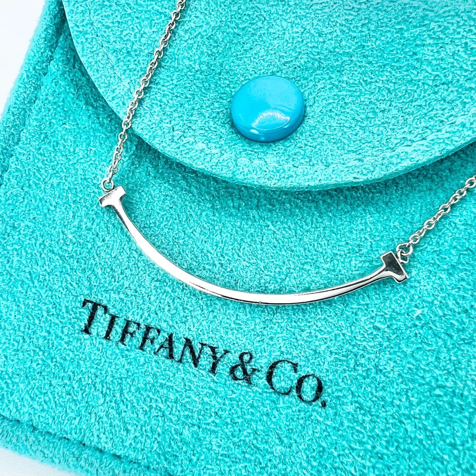 極美品 人気 ティファニー Tスマイル スモール ネックレス ペンダント TIFFANY&CO. SV925