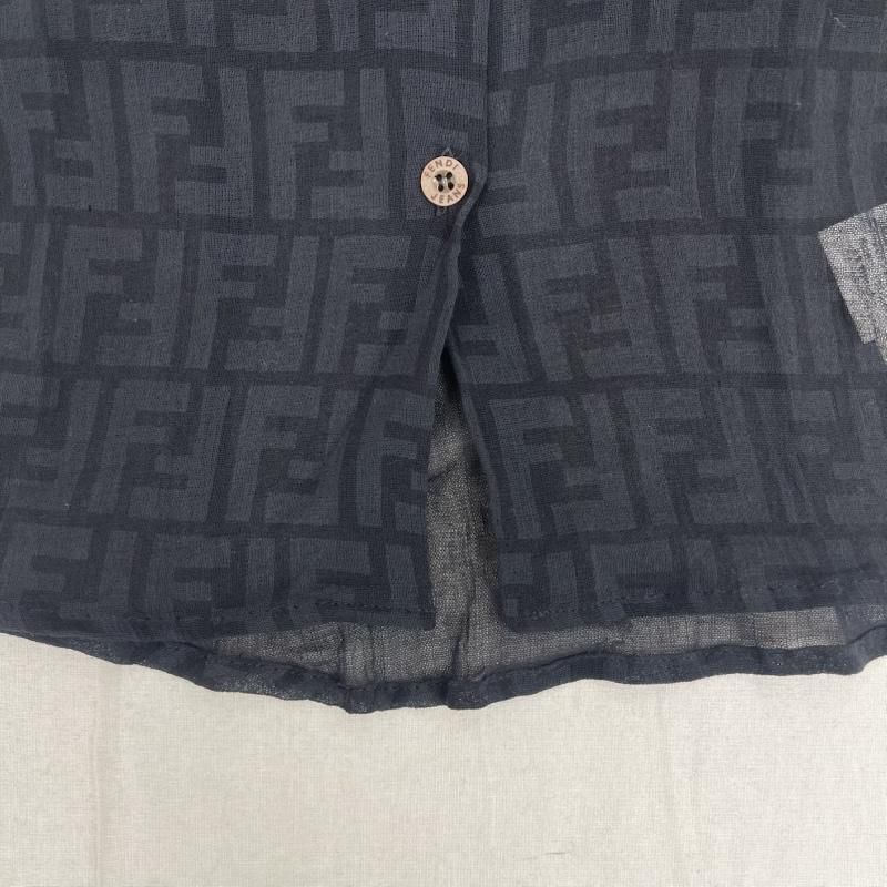 FENDI フェンディ ズッカ柄 シースルー シャツ コットン ゆったり 42 フェンディ イタリア製 ズッカ柄 シースルー シャツ レディース 表記