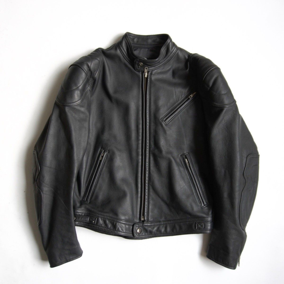 KADOYA ブラックレザーシングルライダース L 美品】KADOYA【シングルライダースジャケット】 L ブラック レザー