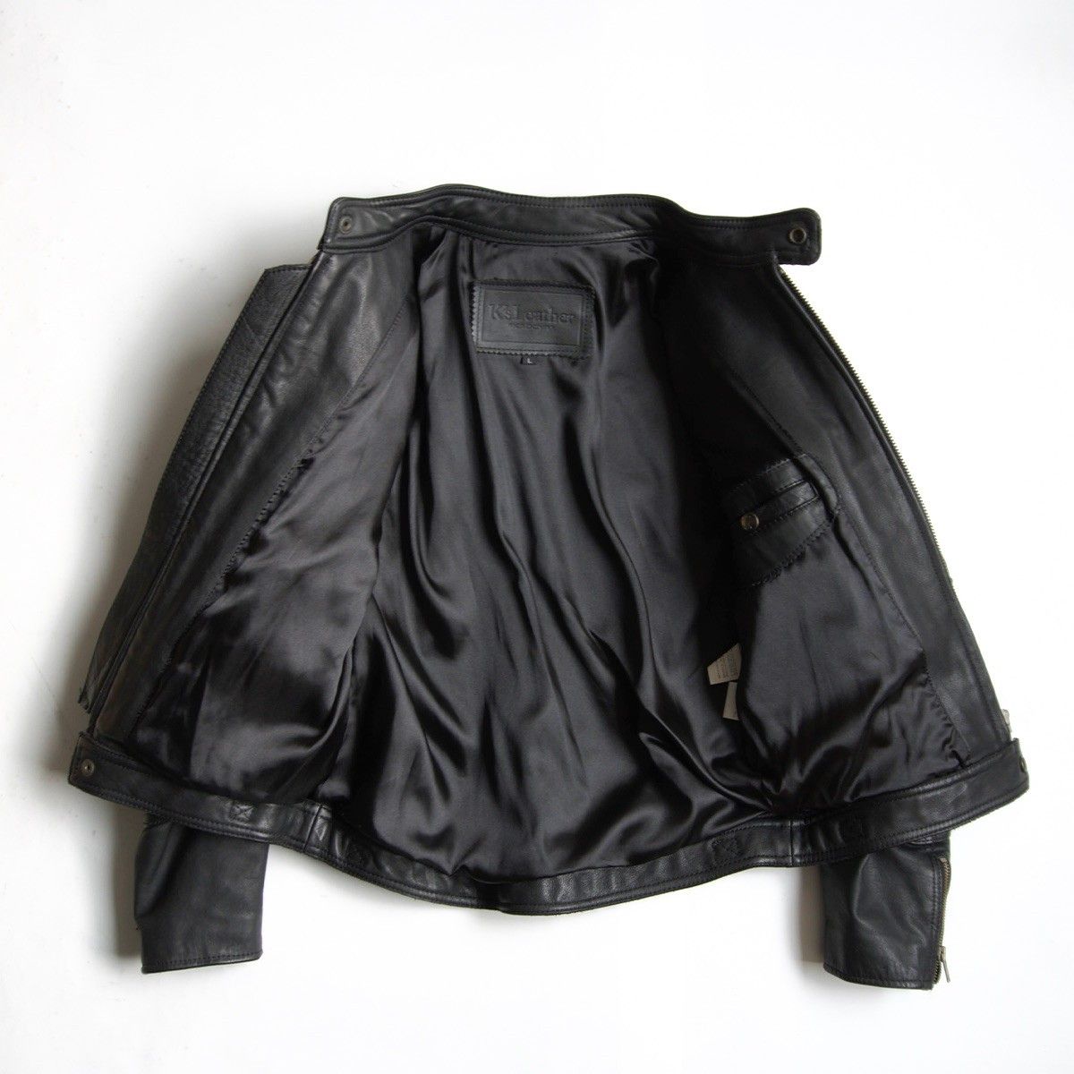 美品】KADOYA【シングルライダースジャケット】 L ブラック レザー