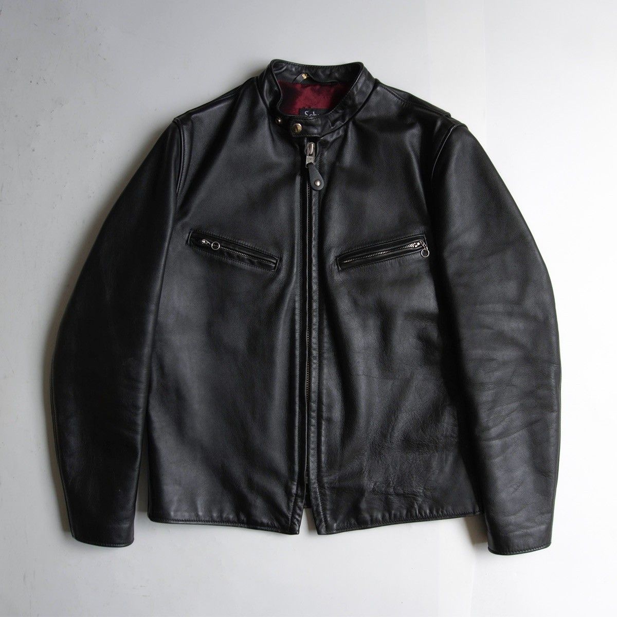 Schott ブラックレザーシングルライダース 40 Schott ブラックレザー