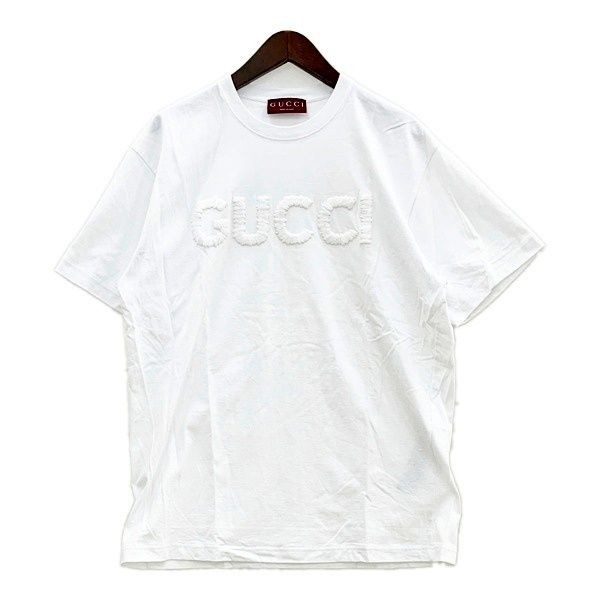 GUCCI　グッチ　T－シャツ　半袖　Mサイズ　ホワイト GUCCI (グッチ) メンズ Tシャツ 半袖 コットン100％ スクリプトロゴ