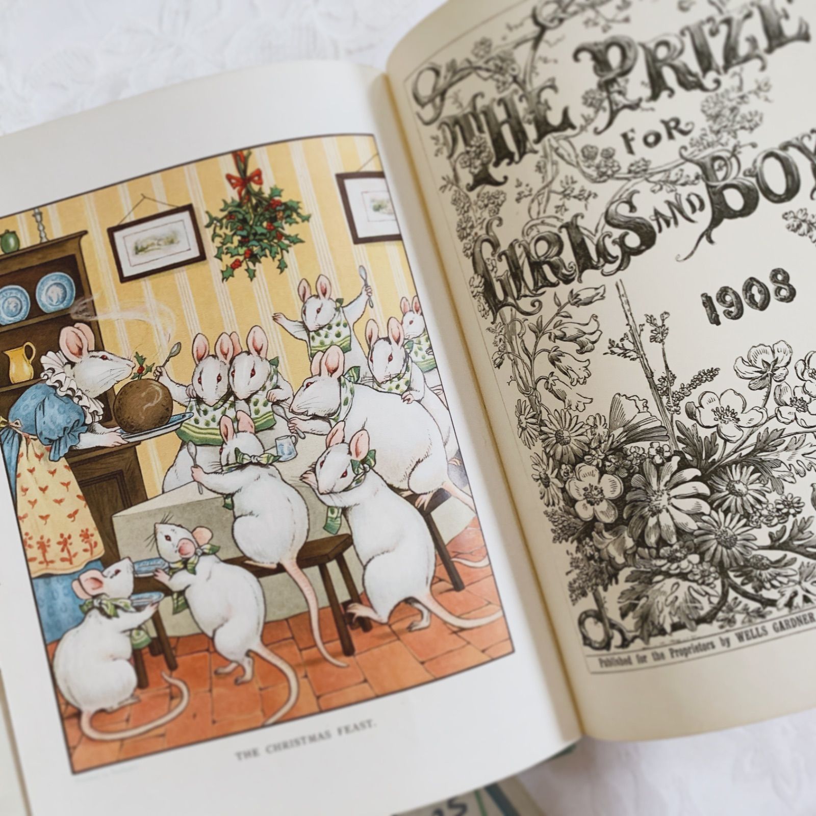 稀少1908アンティーク 画集 絵本 洋書 児童書 ヴィクトリアン ヴンテージ 1908年 英国アンティーク児童書-美しいカラー&モノクロ挿絵を眺める