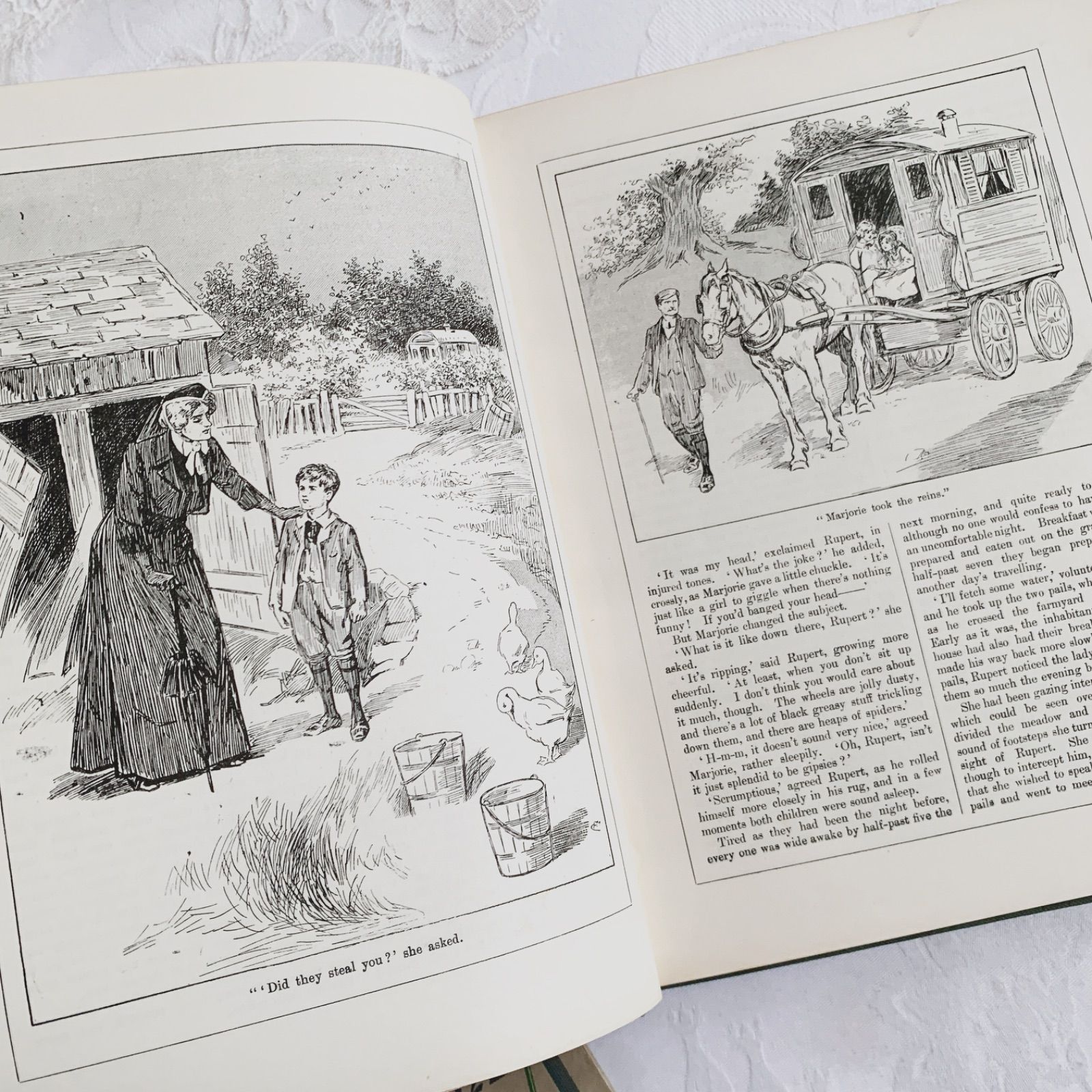 1908年 英国アンティーク児童書-美しいカラー&モノクロ挿絵を眺める