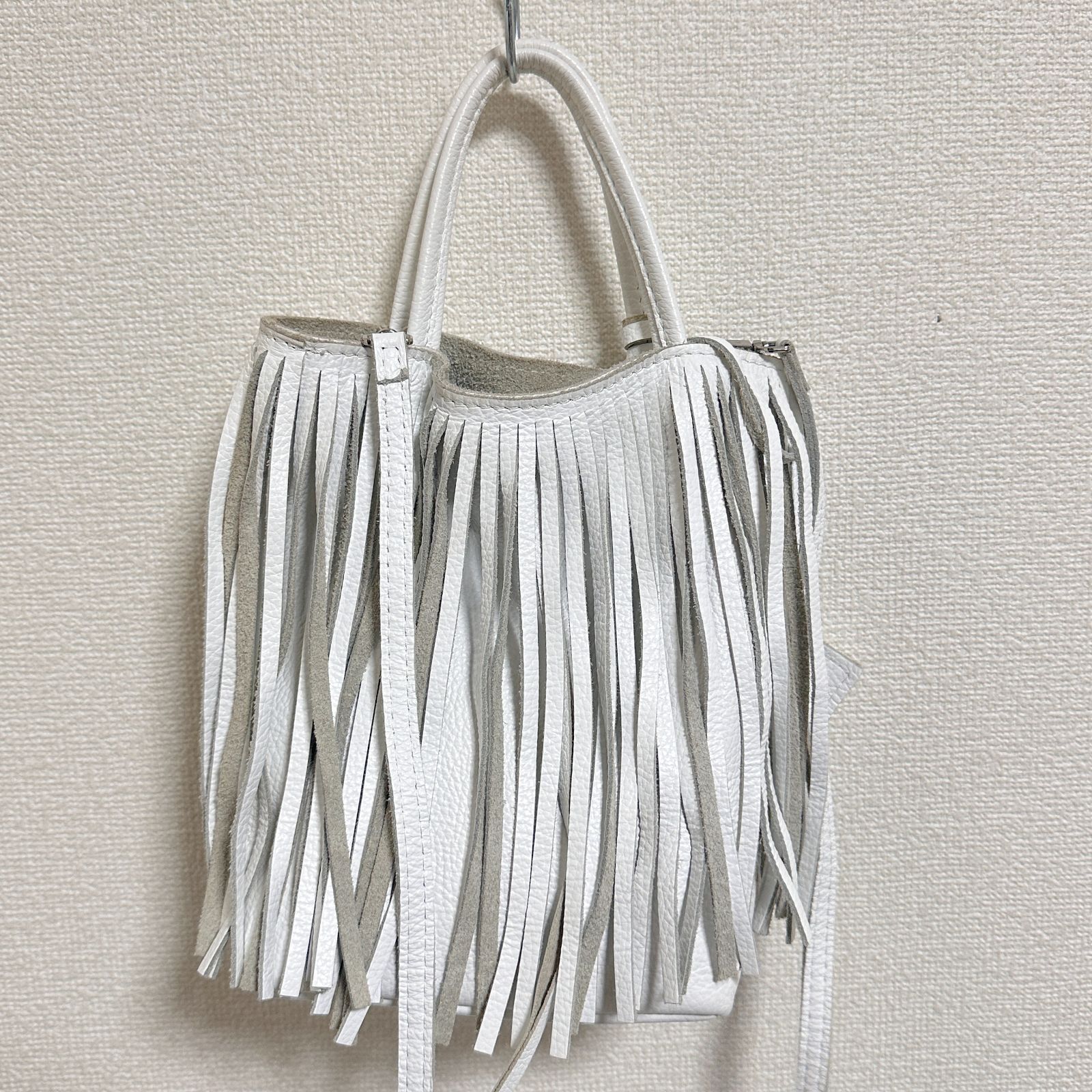 マーロンフィレンツェ MARLON FIRENZE 2way レザー フリンジミニトート