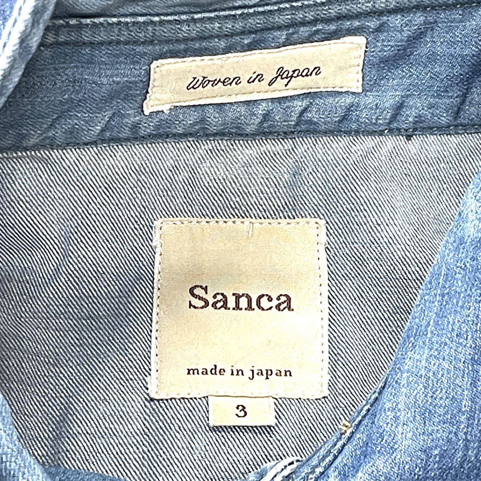 長袖シャツ Sanca サンカ ウエスタンシャツ デニムシャツ 七分袖 3 BLU 