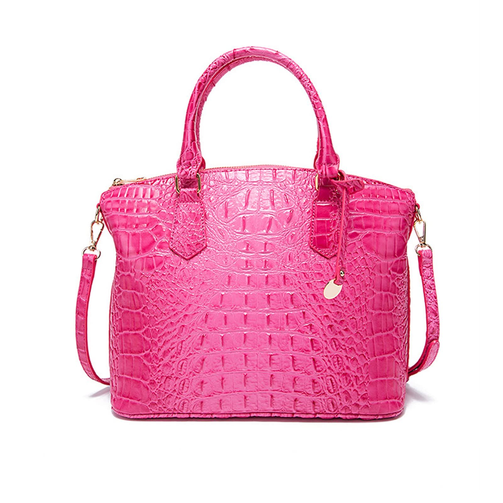 NICOLE & DORIS] ハンドバッグ レディース クロコ型押し ショルダー 