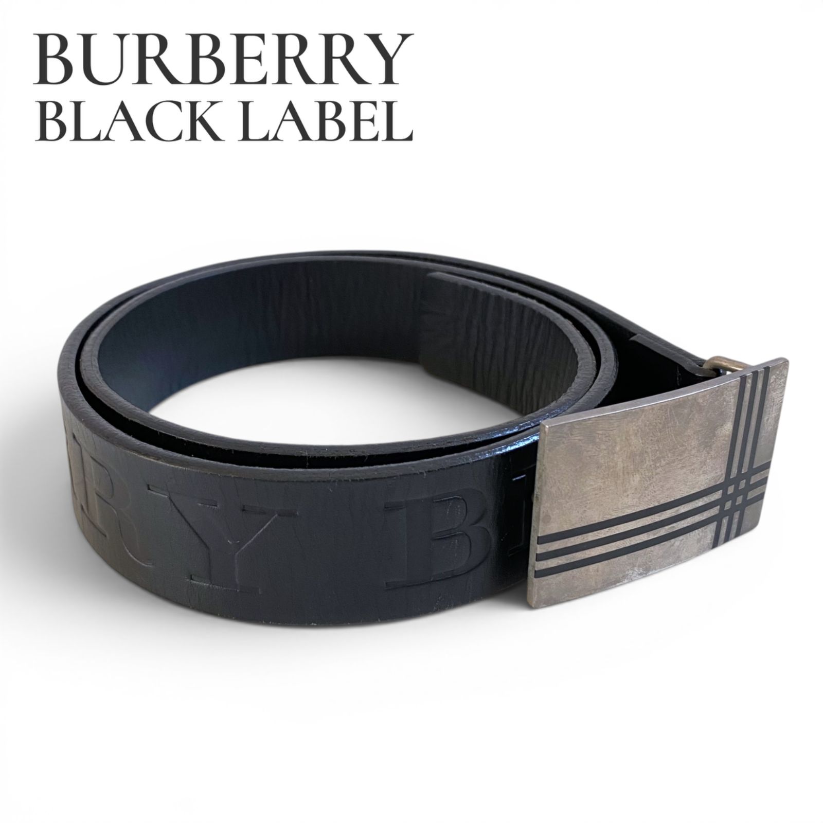 BURBERRY ブラックレザーベルト BURBERRY BLACK LABEL バーバリーブラックレーベル ブラック レザー