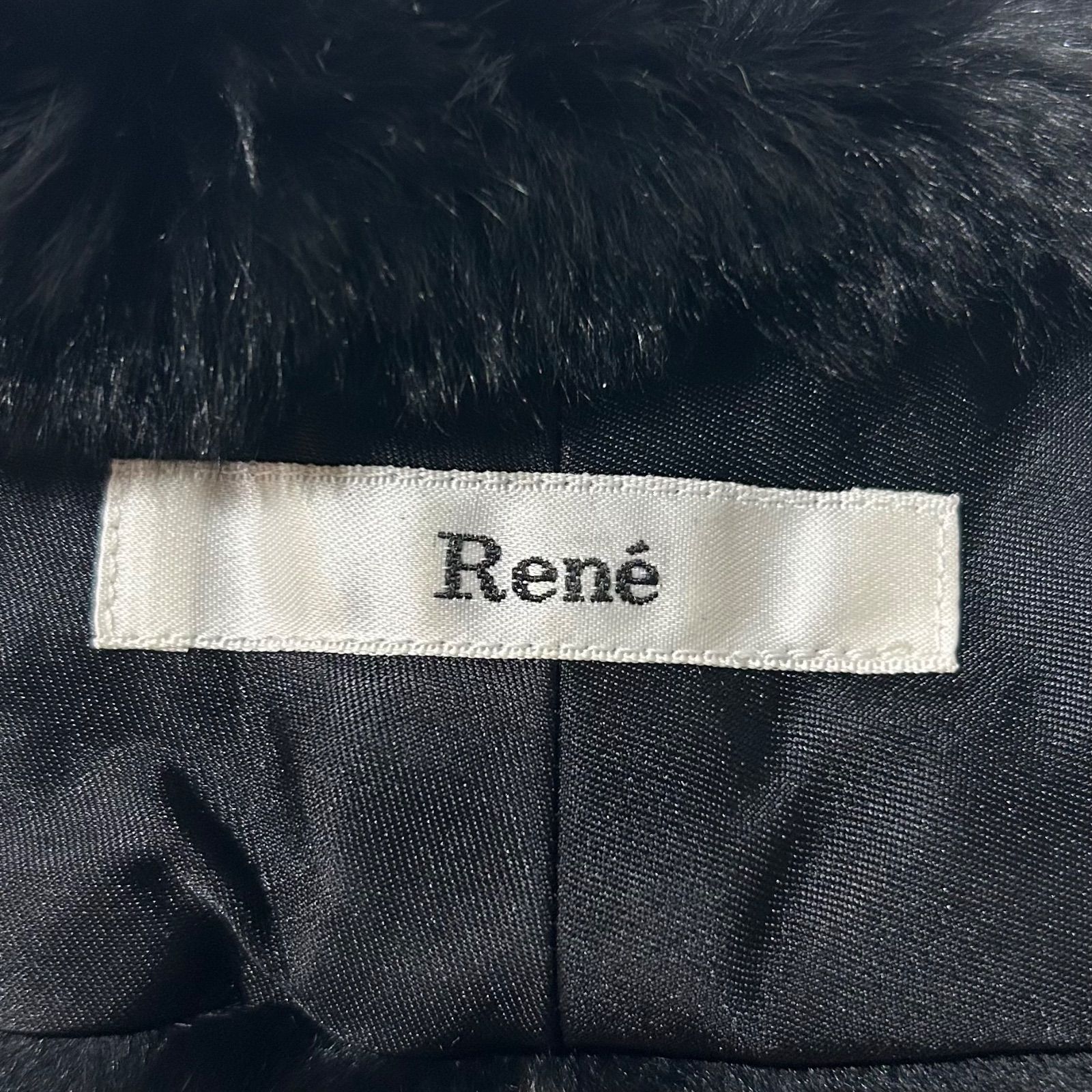 美品ルネ レッキス　リボンティペット ルネ Rene リボンマフラー ティペット マフラー リアルファー レッキス