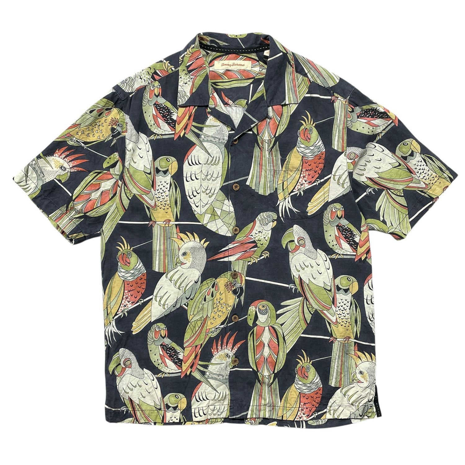 USA 古着 Tommy Bahama トミーバハマ シルク 開襟 フロント合わせ 