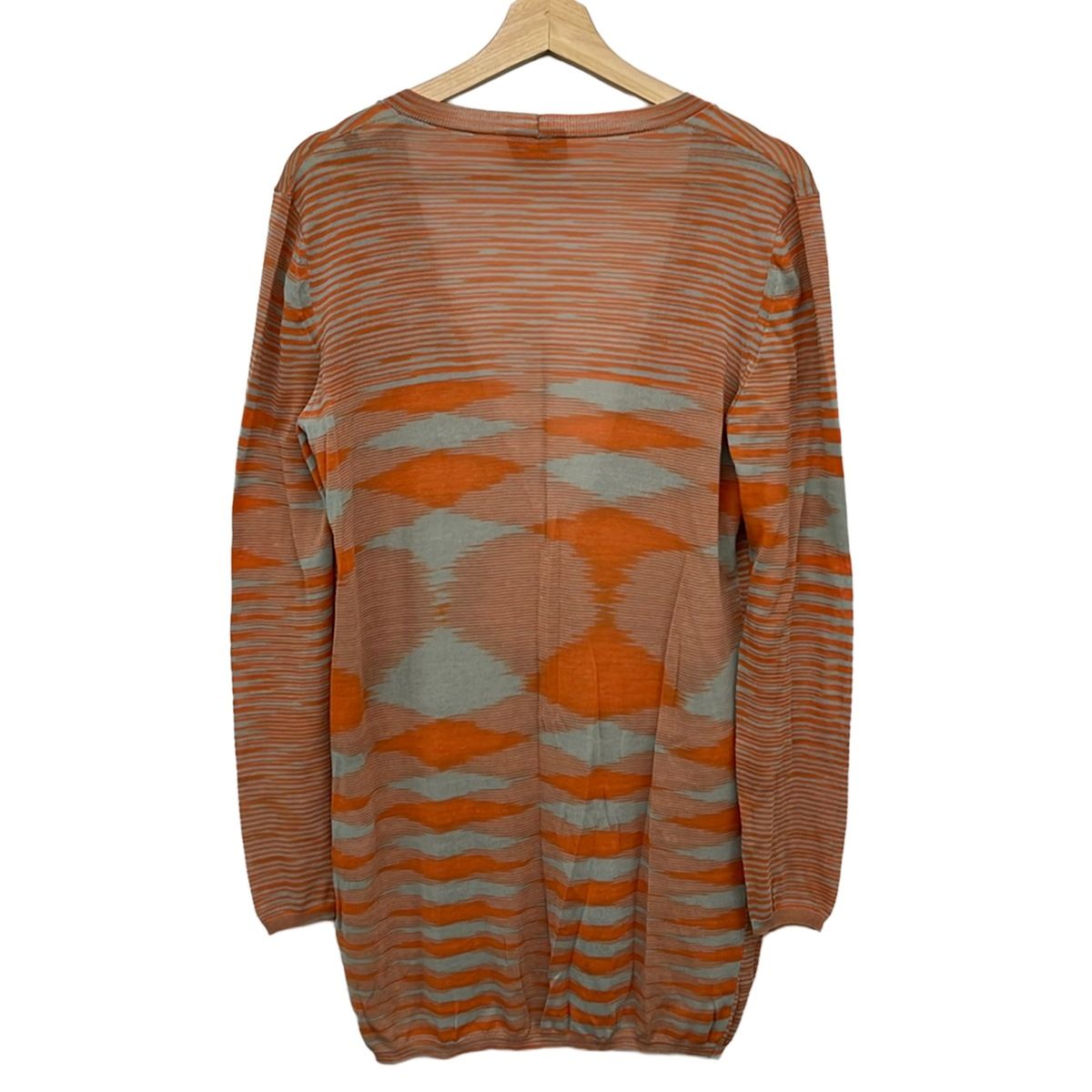 極上美品 イタリア製MISSONI SPORT オレンジ波模様カーディガン MISSONI(ミッソーニ) カーディガン サイズ44 L レディース - オレンジ