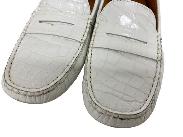 TOD'S/トッズ/クロコ型押し/ドライビングシューズ/ホワイト/サイズ37
